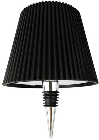 Lampada A Bottiglia Senza Fili, 3 Modalità Regolabili Di Temperatura Colore, Touch, Grado Di Protezione IP54, Ricarica Wireless USB, Lampada Tavolo Per Ristoranti, Camera Da Letto, Giardino (Nero)