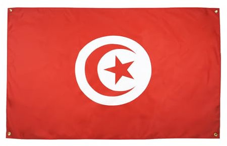AZ FLAG Drapeau Tunisie 150x90 cm avec 4 oeillets, Pavillon Tunisien pour balcon ou mur