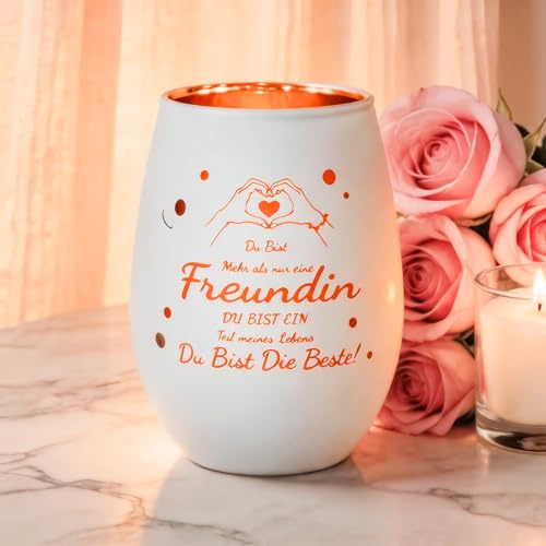 OHIYO Geschenk für Freundin, Lieblingsmensch Geschenk Windlichter | Personalisierte Windlichter für Geburtstagsgeschenk Beste Freundin,Dankeschön Geschenke, Weihnachten