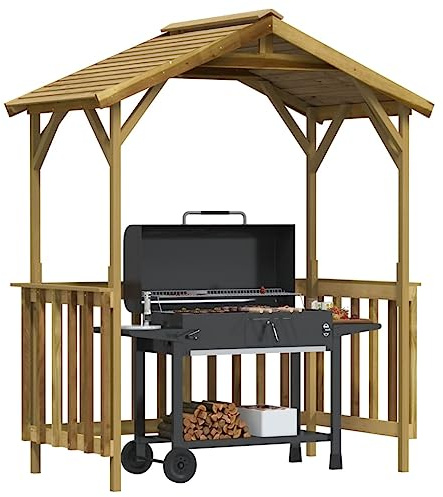 Generico Capanno per Barbecue 163,5x93x210 cm in Pino Impregnato,Verde,53.4kg,315390
