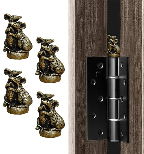 WLHYHH Hinge Heads Decorative Topper Cat Gargoyle Magnet Door Hinge Topper Home Decoration (Mouse 4)