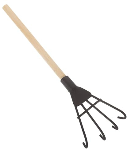 HOMSFOU Miniature Mini Rake Zen Garden Tool Small Smooth Iron Rake Model for Dollhouse Decor Home Interior Craft Accessory