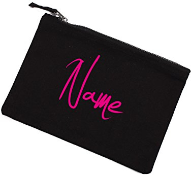 Herz & Heim® Kulturtasche mit Wunschnamen in Black Edition