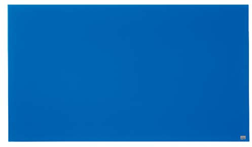 Nobo Glas Magnet-Whiteboard mit herausnehmbarem Stiftehalter, 1260 x 710 mm, InvisaMount Befestigungssystem, Impression Pro, Blau, 1905189