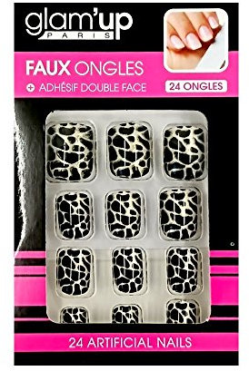 Faux ongles - Léopard Noir et Blanc