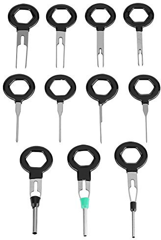 Juego de 11 piezas de herramientas de extracción de terminales de alambre eléctricas para coche, kit de herramientas de extracción de terminales automático, conector de crimpado de cableado