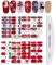 Kalolary 8 Sheets Christmas Full Wraps Self-Adhesive Nail Polish Stickers with 1Pcs Nail File, DIY Nail Art Stencil Nail Wraps Decal Strips Manicure Kit for Women Girls Gift