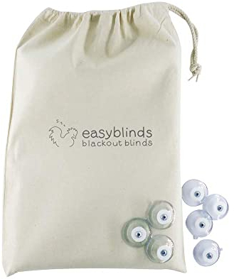 Easyblinds Easynight Premium Portable blackout blind for home and away, suction cups and self-adhesive attachments, BLACK, for windows up to 150x135cm, cut to any shape/size