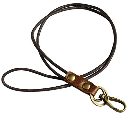 Umhängeband aus Aileder, 3 Stück, Leder-Umhängeband mit starkem Metallverschluss für Ausweishalter, Schlüssel, Handy, USB-Stick, Kamera, Musik-Player (1 Umhängeband)