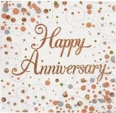 Oaktree Happy Anniversary Fizz Rose Gold 33cm x 33cm 3-ply Napkins 16pcs