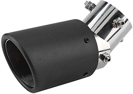Alupre Auto Universell Auspuffblende, Glänzende Carbon-Faser Art-Auto-justierbare auspuffblende gebogen Auspuff Schalldämpfer Spitze Schwanz Throat Auslass 63-89mm