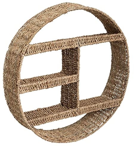 Tablette murale ronde de fibres naturelles - 58 x 12,5 cm