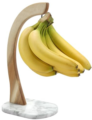 everous Banana Hanger Marble Base,Modern Banana Holder Tree Stand for Home or Bar(White Base) None Slip Banana Rack