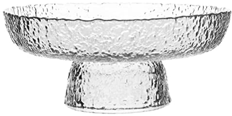 Cabilock Glass Fruit Plate Footed Canape Plates Pedestal Decorative Bowl Snack Nut Candy Fruit Basket Key Bowl Serving Bowl Appetizer Plate Fruit Holder Desert Salad Dish for Home Kitchen