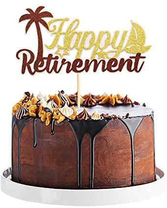 1 Packung Happy Retirement Cake Topper Picks für Rentner-Party-Kuchen-Dekoration Partyzubehör