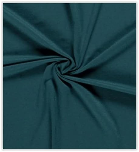 Viskose Jersey Uni Meterware - Stretchstoff Viskose - Viskosestoff stretchig - Jerseystoff Sommer - Blusenstoff Öko Tex 100 *Ab 50cm, Farbe: 024 Petrol