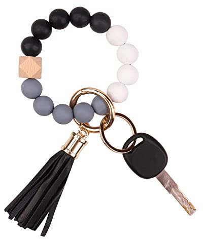 AOKSUNOVA Schlüsselanhänger Frau Perlen Schlüsselband Keychain Silikon Schlüsselanhänger Boho