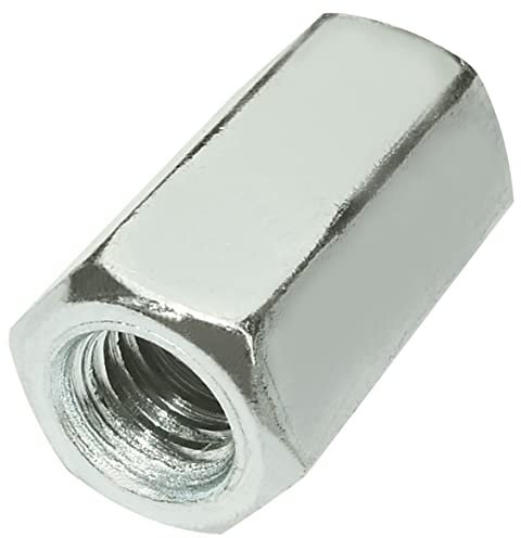 AERZETIX - C58223 - Set di 10 dadi di accoppiamento esagonali allungati M8x24mm - dado di prolunga con filettatura metrica - in acciaio zincato