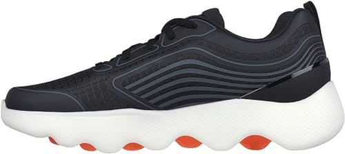 Skechers Go Walk Massage Fit für Herren, Hydromassage, Schwarz/Orange, Größe 10,5 D (M), Schwarz/Orange, 44 EU