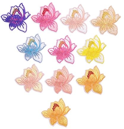 ULDIGI 10St Patch-Patch Applikation aufnähen Patches nähen Blumendekorationen Abzeichen annähen Flicken aufnähen Kleidungspatch Lilie schmücken Banner Applikationen Stoff