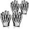 com-four® 2 Paar Skelett-Handschuhe in schwarz für Kinder - gruselige Knochen-Handschuhe in Einheitsgröße für Karneval, Halloween, Cosplay - Gerippe-Hände für Mottoparty (2 Paar - Kinder 01)