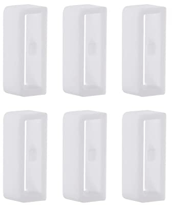 6 Stück Silikon Uhrenarmband Schlaufe Kompatibel mit Garmin Forerunner 245/245 Music/645/645 Music Armband schlaufen, 20mm Verschlussring Ersatz Uhrenband Schlaufe Smartwatch Keeper, Weiß