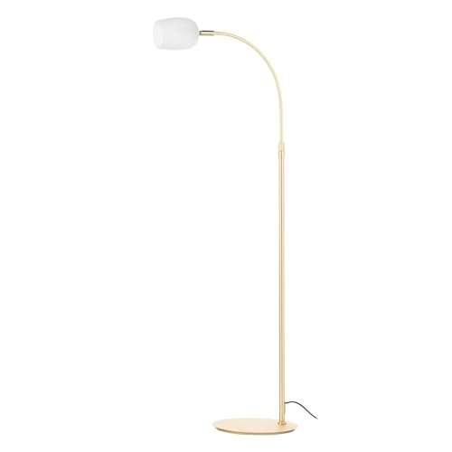 Lucande Stehlampe 'Taylan' (Design, Modern) in Gold/Messing aus Metall u.a. für Wohnzimmer & Esszimmer (1 flammig, G9) - Design Stehleuchte, Floor Lamp, Standleuchte, Wohnzimmerlampe