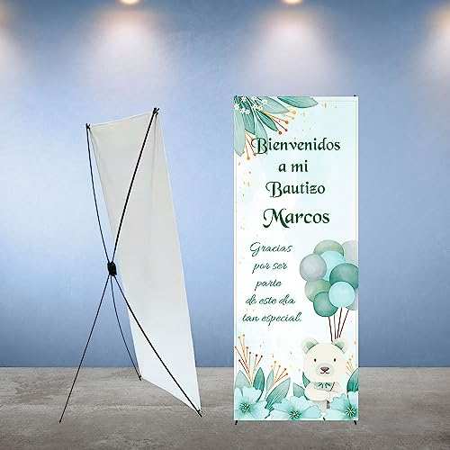 Bautizo Decoración Cartel personalizado Invitados Bautizo Oso Verde personalizada en Español