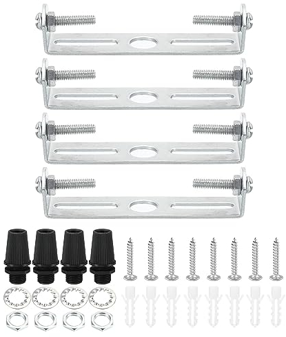 PATIKIL 75mm Lampenhalterung Decke Kit 4 Set Deckenhalterung Lampe Stahl Querleiste für Haus Büro Hängeleuchte Wand mit Schraube Unterlegscheibe Mutter