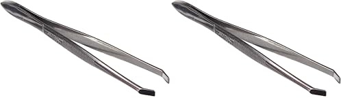 Nc - 5092 - pince epiler - 9 cm - crabe mors - carres - inox (Lot de 2)