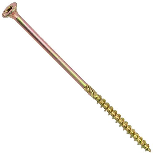 AERZETIX - C69122 - Lot de 50 Vis à bois Ø5x120 mm à tête fraisée - à empreinte étoile Т25 - en acier zingué - menuiserie contreplaqué aggloméré mélaminé terrasse panneaux chevrons bastaings