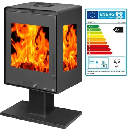 Design-Kaminofen Klassik Kamin Ofen Kaminofen EcoDesign 6,5 kW EEK A+ 130mm