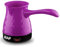 BURLOE Electric Coffee Machine, Electric Turkish Coffee Pot Arabic Greek Coffee Machine Made of Stainless Steel with A Removable Handle,Purple