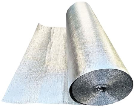 Heizkörper Reflexionsfolie Heizung, Doppelt Alu Beschichtet Isolierfolie Heizung Selbstklebend Isoliermatte Thermofolie Dämmfolie, für Böden Dachböden Garage Fenster Kälteschutz Schuppen Hütte Zwinger