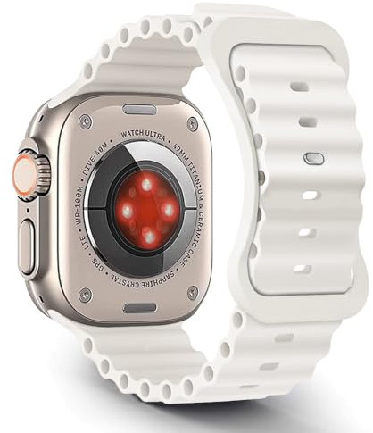 Aizgalxor Océano Correa Compatible con Apple Watch Ultra 49mm 46mm 45mm 44mm 42mm(Series 3/2/1), Deporte Silicona Pulseras de repuesto Compatible para iWatch Ultra 2/Series 10/9/8/7/6/5/4/3/2/1/SE