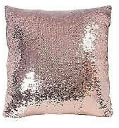 Mr. Gadget's Solutions Funda de Almohada Decorativa con Lentejuelas de Oro Rosa, Fundas de Almohada para sofá, 16.0 x 16.0 in