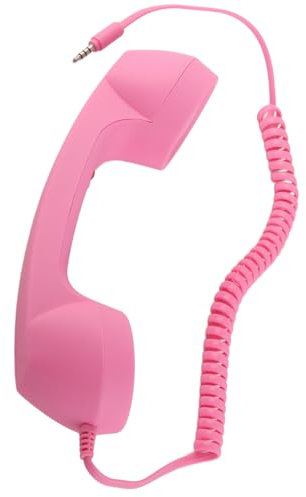 Auricular De Teléfono Para Teléfono Móvil, Auricular De Teléfono Retro Con Conector De 3,5 Mm Receptor De Teléfono Móvil Auricular De Teléfono Antiguo Receptor De Mano Para Teléfono Celular(Rosa)