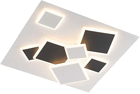 casa NOVA LED-Deckenleuchte - Weiß - Kunststoff - 45 x 45 cm - dimmbar