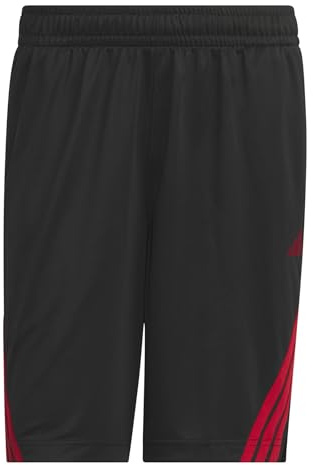 adidas Herren Legends 3-Stripes Basketball Shorts, Black/Team Power red 2, XXL 5 inch