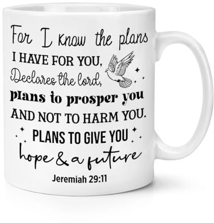 for I Know The Plans I Have for You 10oz Mug Cup Jeremiah 29:11 Bible Quote God Jesus Christian Gift