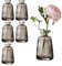 Lot de 6 petits vases en verre pour décoration de table - Pour décoration de table de mariage - 11 x 6,5 cm - Gris