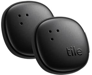 Tile by Life360 Sticker (2024) - Kleiner Bluetooth-Tracker, Fernbedienungsfinder und Gegenstandsfinder für Fahrräder, Brillen und mehr. iOS- & Android-kompatibel. Handy-Finder. 2er-Pack (Schwarz)