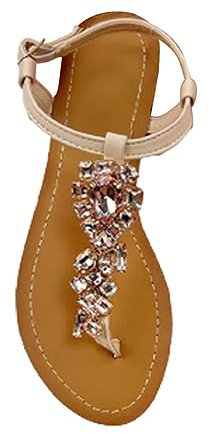 SRTUMEY Sandalias Cristales 2023 sandalias y zapatillas de verano para mujer, sandalias planas antideslizantes con de imitación, sandalias bohemias con espiga Sandalias Fucsia Mujer