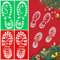 VEYLIN Weihnachtsmann Fußabdruck, 4 Stücke Weihnachtsmann Fußabdrücke Schablone,Wiederverwendbare Weihnachtsmann Stiefel Drucke，Christmas Mystery Fußabdrücke, Boden, Wanddekoration