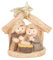Logbuch-Verlag Mini Weihnachtskrippe Heilige Familie im Stall von Betlehem kleine Krippe Weihnachten Creme-beige 6,5 cm