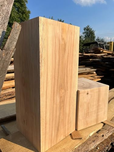 Holzblock Esche 30x30x..cm, Massiver Eschenblock, Holzklotz, Holzdeko, Sitzhocker, Eschenwürfel, Beistelltisch, Hocker (30x30x20cm)