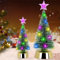 Mini Weihnachtsbaum, 2 Stück Weihnachtsbaum Künstlich, Grün Mini Tannenbaum, Tannenbaum Deko Klein, LED Künstlicher Kiefernbaum, Schnee Effek Weihnachts Party Basteln for Tischdeko(13cm+19cm)
