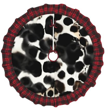 Kuhfell-Druck, Schneemann-Muster, Baumrock, niedliche Dekoration für Zuhause, perfekt für Winterpartys