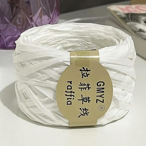 MEEDY Rollo de 100 m de Hilo de Paja de Rafia Japonesa Lavable, Tejido a Mano, para Bolso, Gorro de Verano, Hilo de Crochet, Bricolaje, ecológico