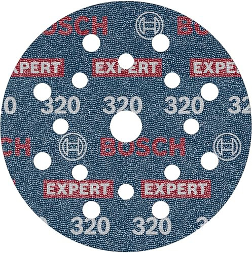 Bosch 50x Disco de lija para láminas EXPERT O780, 125 mm (para Madera dura, Pintura sobre madera, Ø 125 mm, Grano 320, Professional Accesorios Lijadora excéntrica)